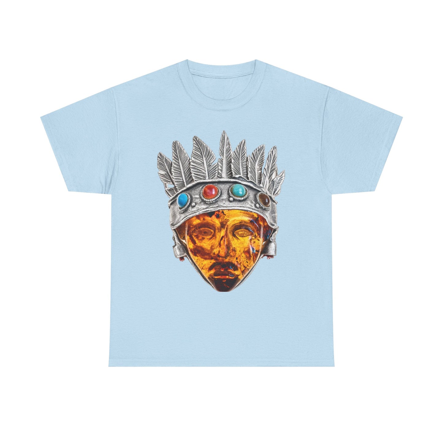 Tribal Crown Mask Tee — Vintage Gemstone Headdress Graphic T-Shirt