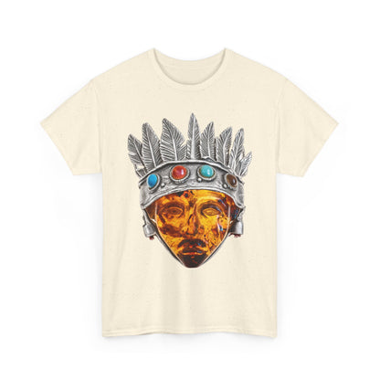 Tribal Crown Mask Tee — Vintage Gemstone Headdress Graphic T-Shirt