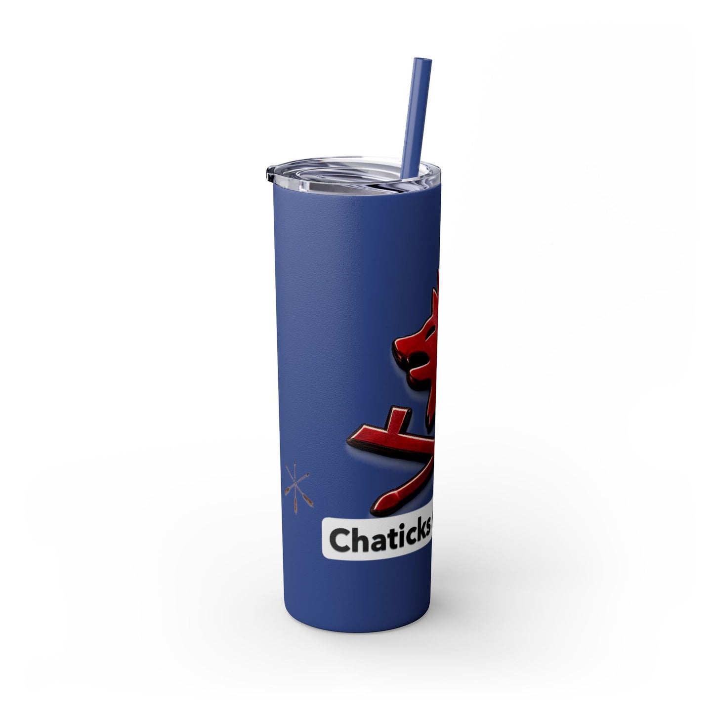Pawnee Skinny Tumbler — Red Wolf Logo 20oz Insulated Tumbler with Straw