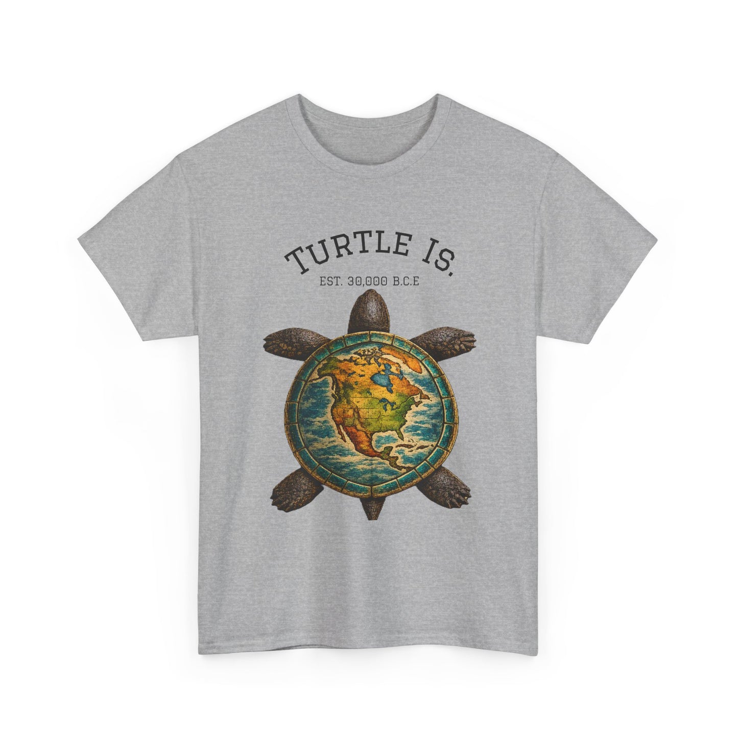 Turtle Globe Graphic Tee — "Turtle Is" Vintage Earth Turtle T-Shirt