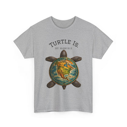 Turtle Globe Graphic Tee — "Turtle Is" Vintage Earth Turtle T-Shirt