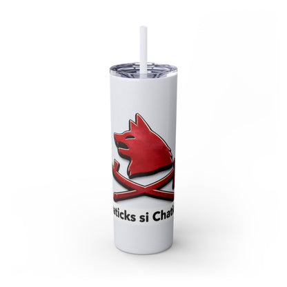 Pawnee Skinny Tumbler — Red Wolf Logo 20oz Insulated Tumbler with Straw