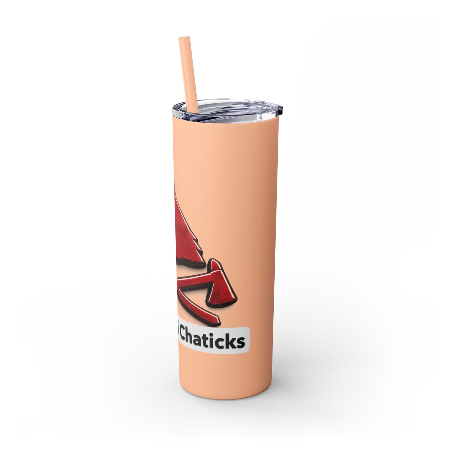 Pawnee Skinny Tumbler — Red Wolf Logo 20oz Insulated Tumbler with Straw