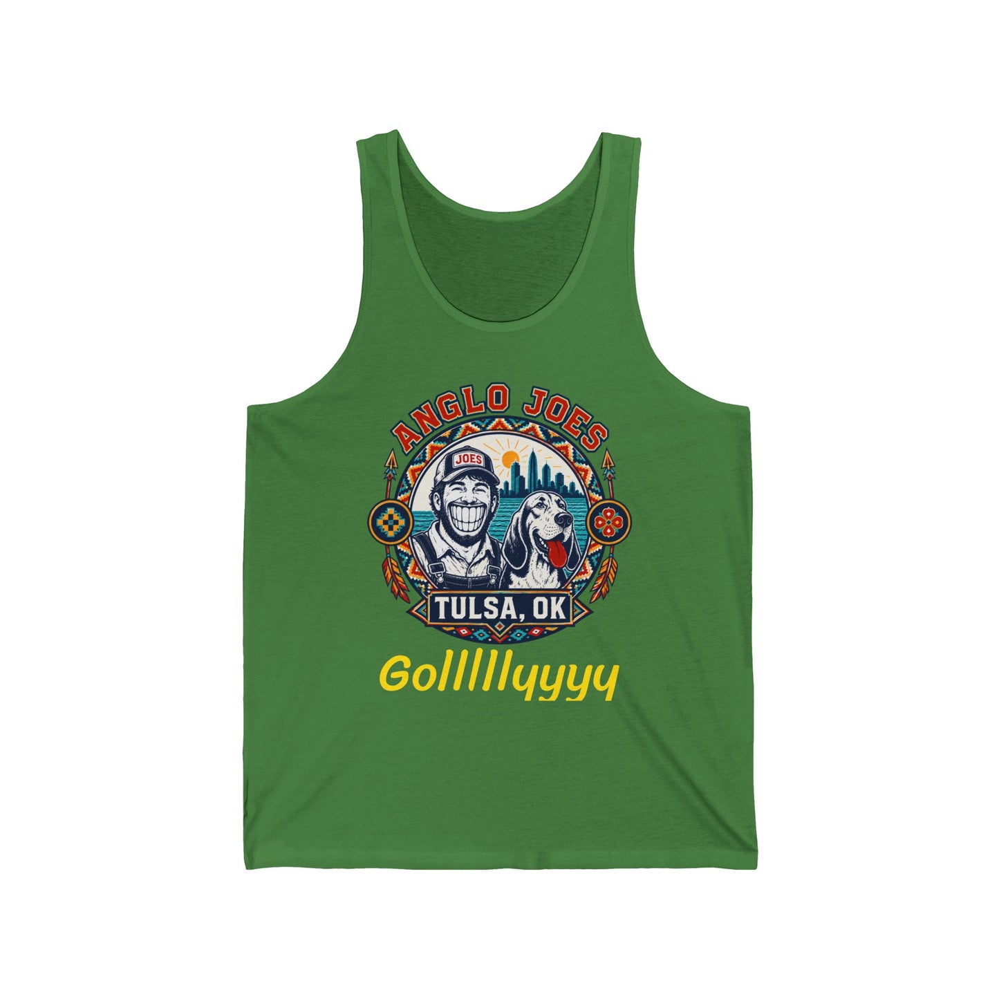 Anglo Joe's Tulsa, OK Fishing Tank Top — 'Gollllllyyyy' Retro Outdoor Tee