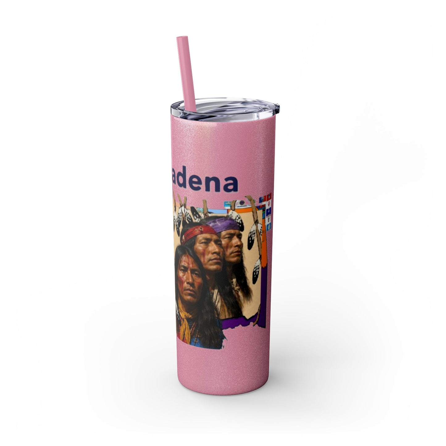 Apache 20oz Skinny Tumbler with Straw — Colorful Retro Design "Naishade"