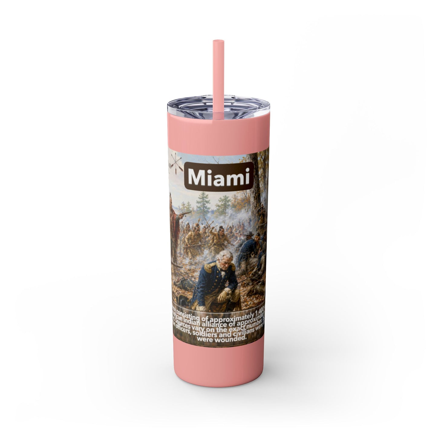 Miami Tribe Historical Skinny Tumbler 20oz — Native American Heritage Travel Cup