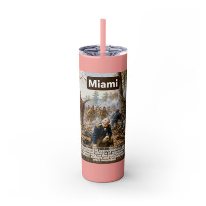 Miami Tribe Historical Skinny Tumbler 20oz — Native American Heritage Travel Cup