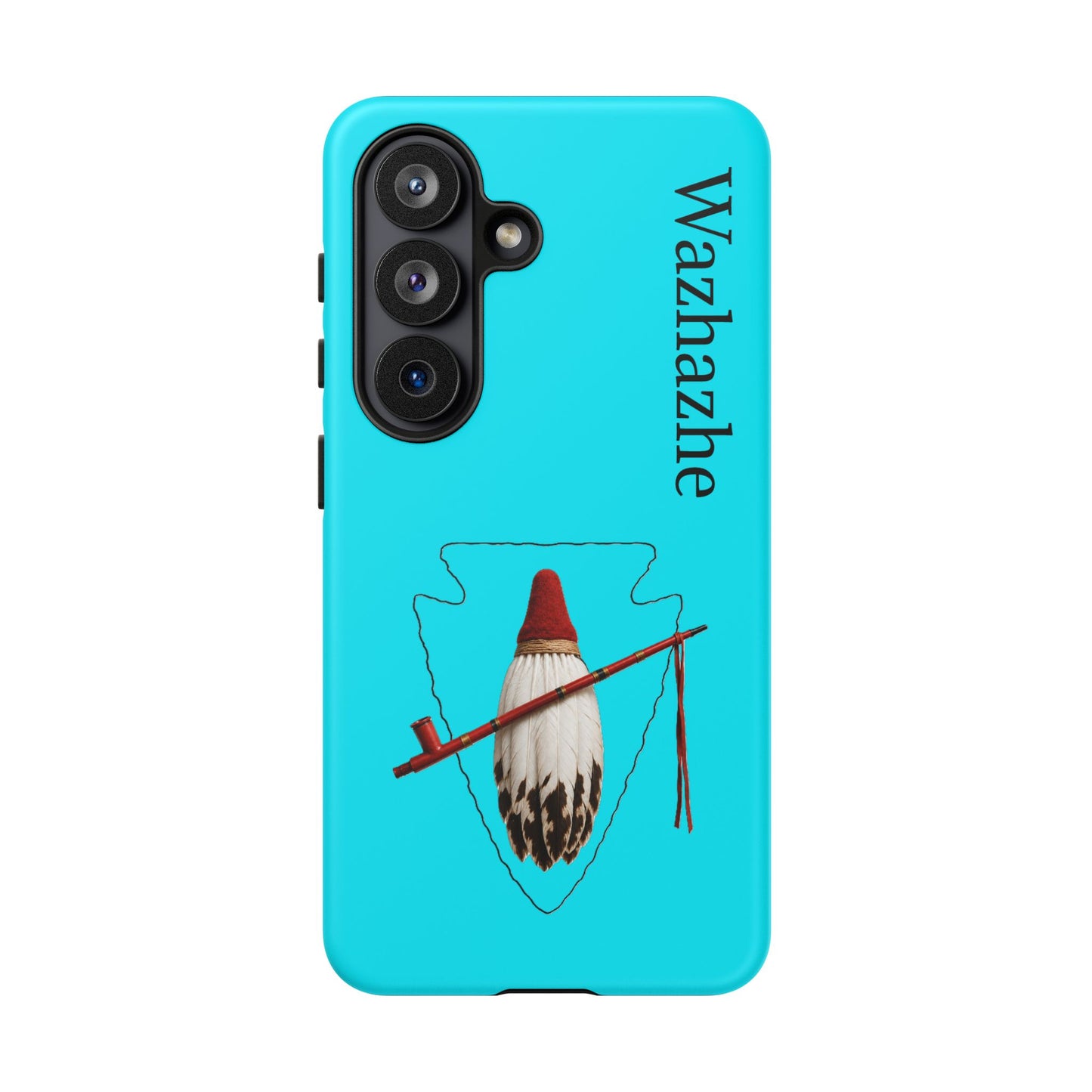 Osage Phone Case — Wazhahze Tribal Shield Design (Native Feather & Tomahawk)