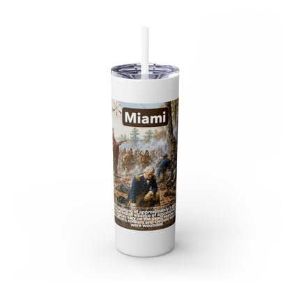 Miami Tribe Historical Skinny Tumbler 20oz — Native American Heritage Travel Cup