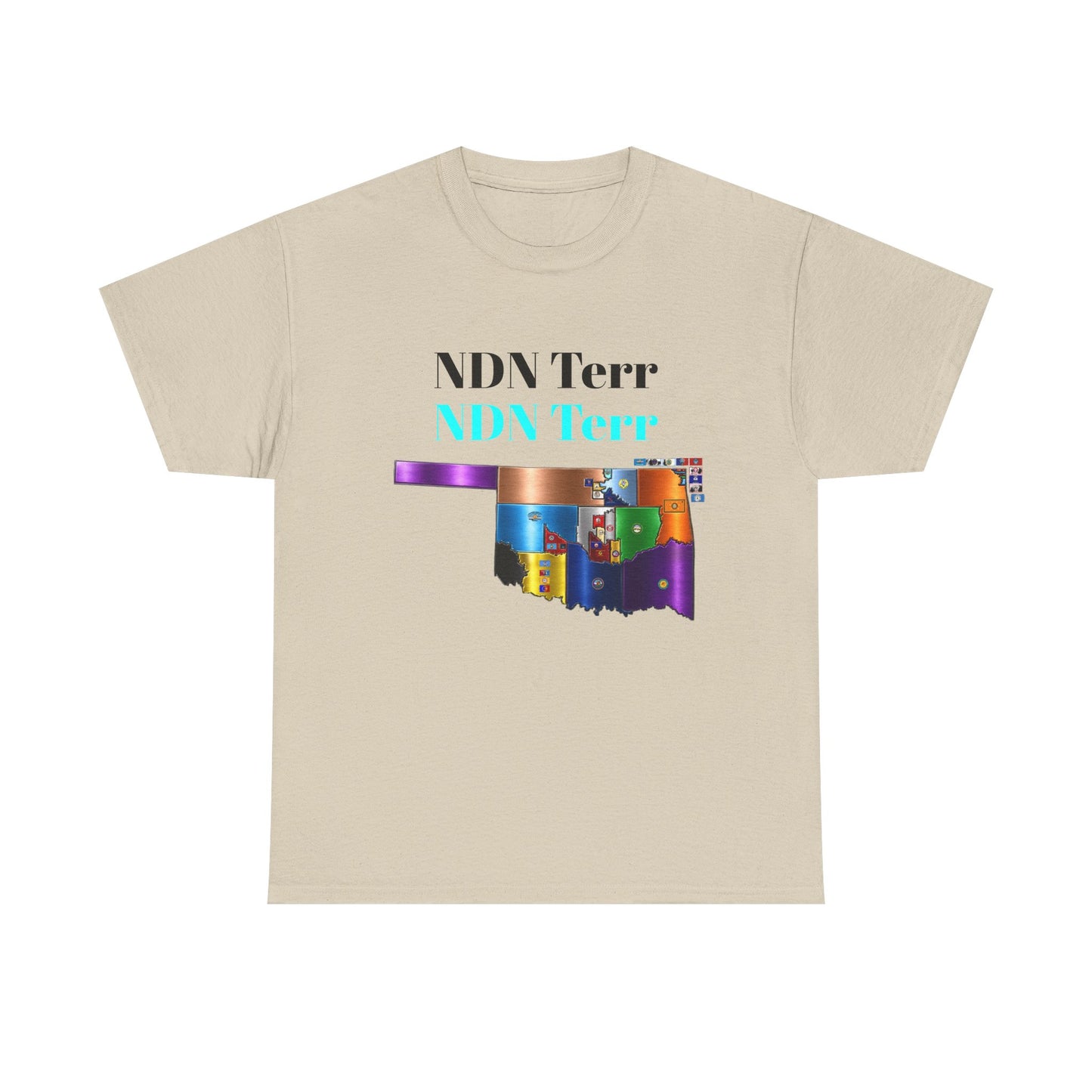 NDN Terr Oklahoma Map Tee — Native Pride Graphic T-Shirt with Arrows