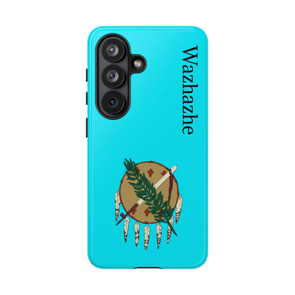 Osage Phone Case — Wazhahze Tribal Shield Design (Native Feather & Tomahawk)