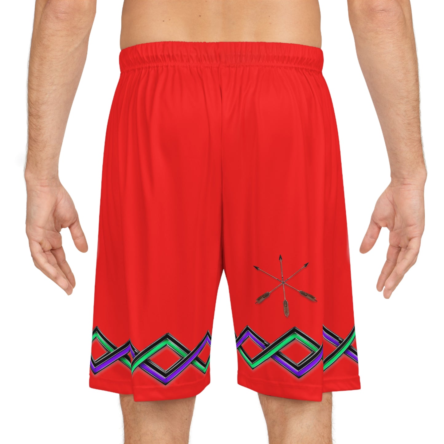 Raccoon Red Lacrosse Basketball Shorts — Blue AOP Athletic Shorts