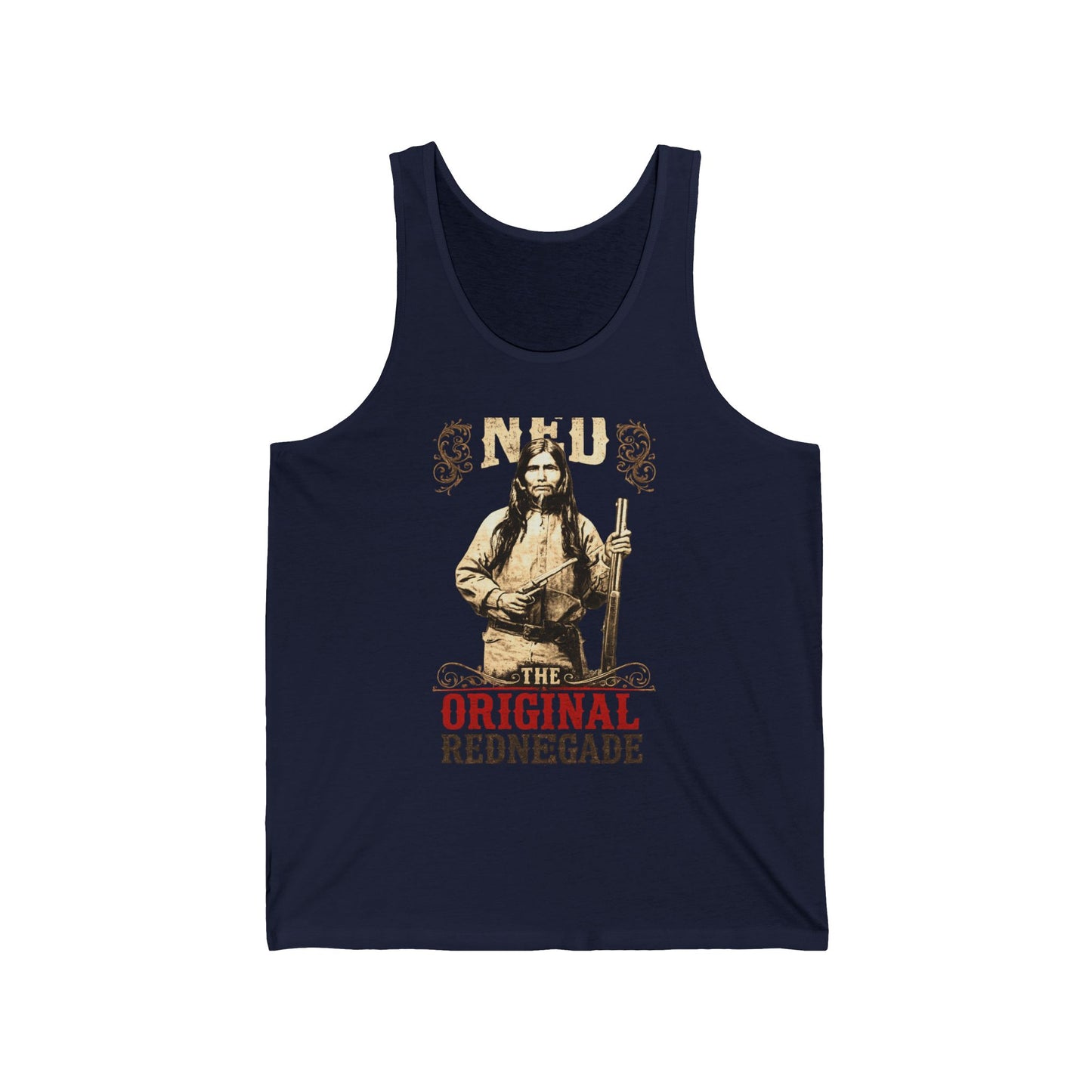 Original Rednegade Tank Top — Vintage Native American Warrior Graphic