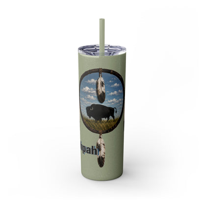 Quapaw Buffalo Skinny Tumbler 20oz — Ogahpahka Design