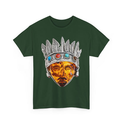 Tribal Crown Mask Tee — Vintage Gemstone Headdress Graphic T-Shirt