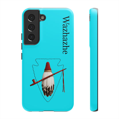 Osage Phone Case — Wazhahze Tribal Shield Design (Native Feather & Tomahawk)