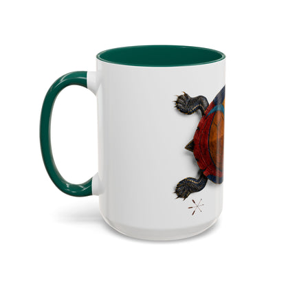 Delaware West Colorful Turtle Coffee Mug — Vibrant Hand-Painted Shell Design (11oz/15oz)