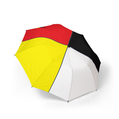 Four Directions Foldable Colorblock Umbrella — Semi-Automatic Travel Umbrella