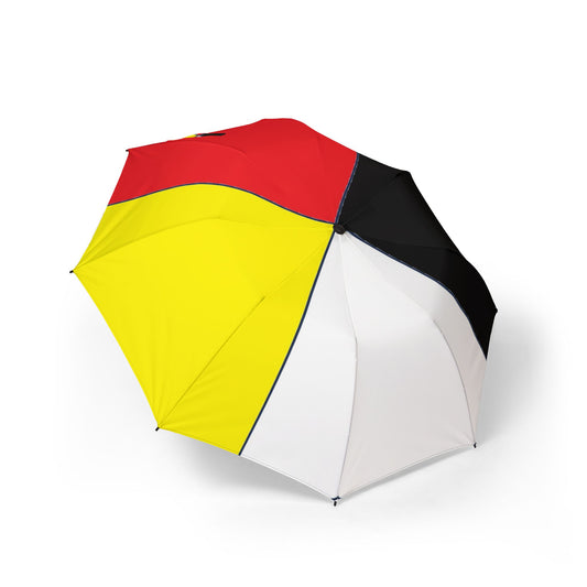 Four Directions Foldable Colorblock Umbrella — Semi-Automatic Travel Umbrella
