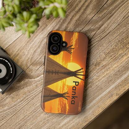 Ponca Sunset Tipi Phone Case — Personalized Native Teepee Landscape