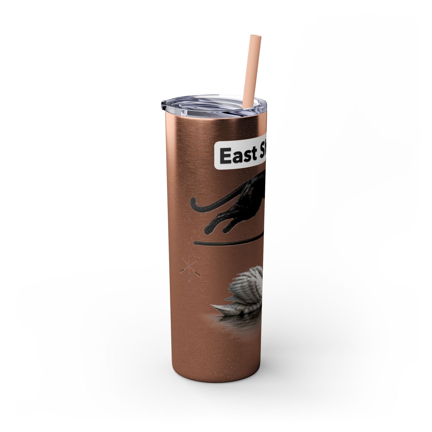 Shawnee East Skinny 20oz Tumbler with Straw — East Shawano River Swan & Otter Design
