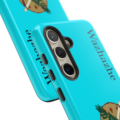 Osage Phone Case — Wazhahze Tribal Shield Design (Native Feather & Tomahawk)