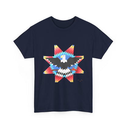 T-Shirt — Colorful Native Star Eagle Graphic Tee (Front Eagle Star, Back Crossed Arrows)