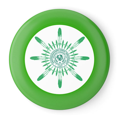 Native NSU Wham‑O Frisbee — Green Sunburst Seal Flying Disc for Campus, Park & Outdoor Games