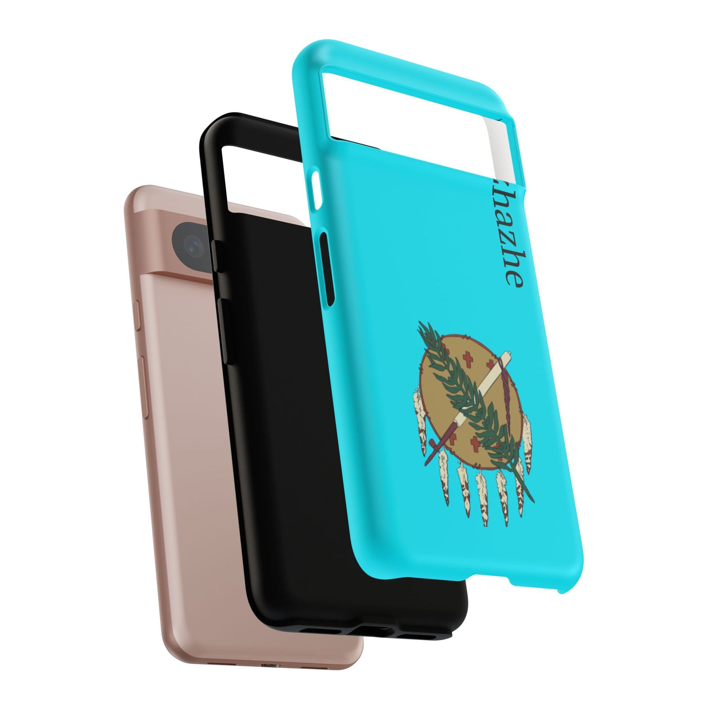 Osage Phone Case — Wazhahze Tribal Shield Design (Native Feather & Tomahawk)