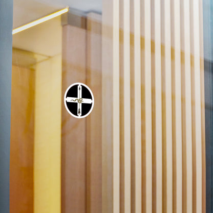Tushkalosa Snake & Arrow Kiss-Cut Vinyl Sticker — Round Cross Emblem