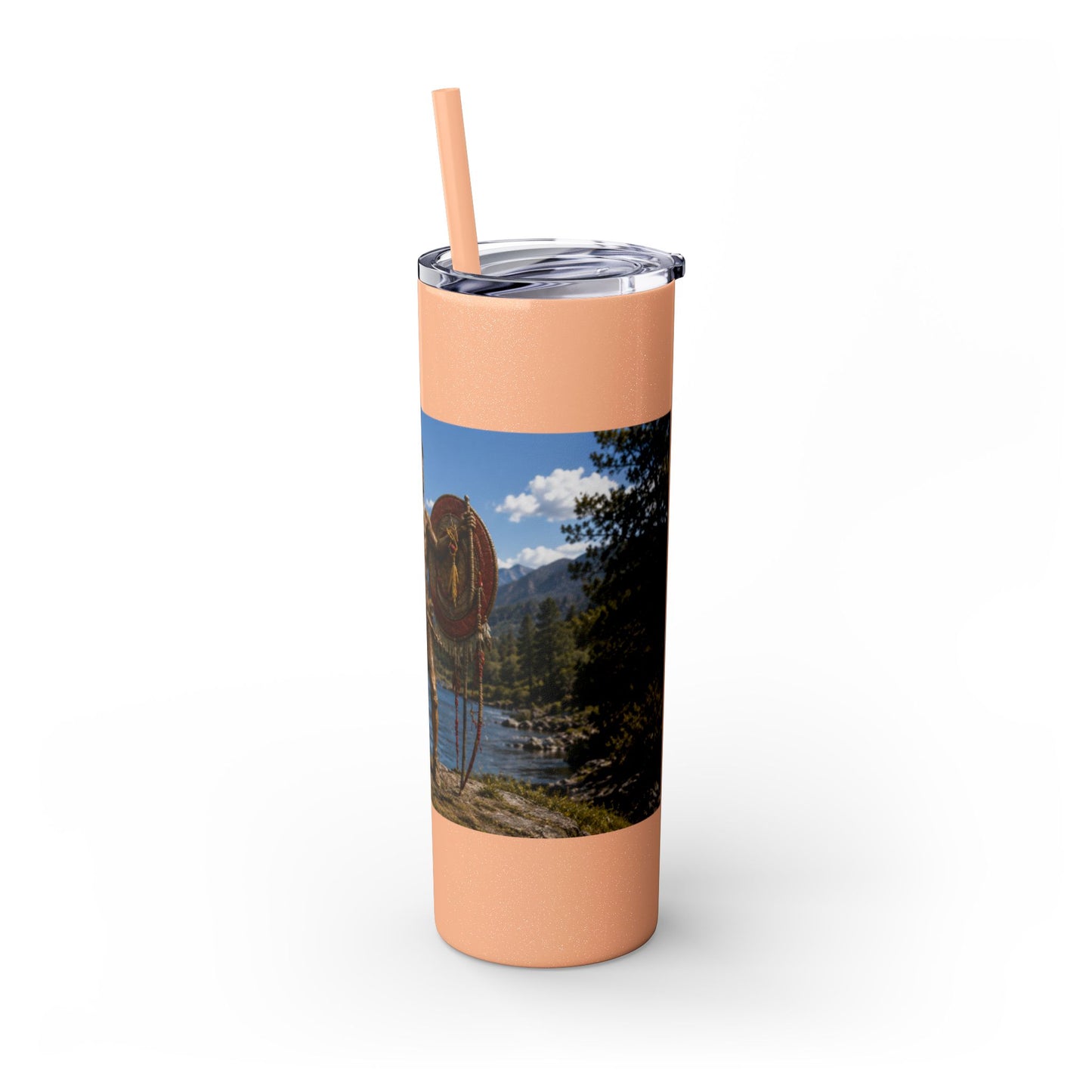 Chickasaw Skinny Tumbler with Straw, 20oz