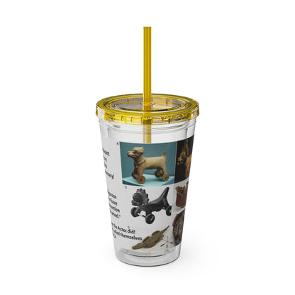 Aztec Sunsplash 16oz Insulated Straw Tumbler — Historical Artifact Illustration Design