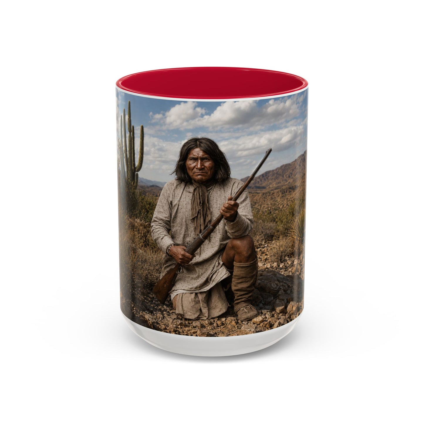 Ft. Sill Apache Desert Scene Coffee Mug — 'N'de' Southwest Landscape 11/15oz