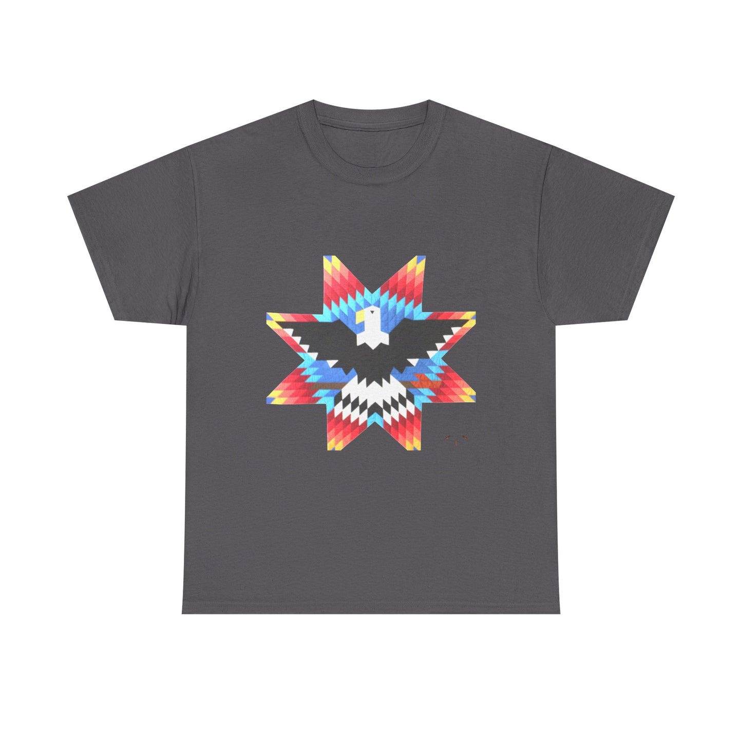 T-Shirt — Colorful Native Star Eagle Graphic Tee (Front Eagle Star, Back Crossed Arrows)