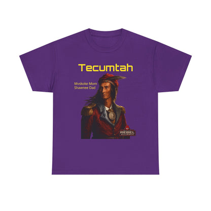 Tecumtah Native American Portrait T‑Shirt — Mvskoke Mom/Shawnee Dad Heritage Tee