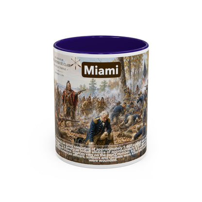 Miami History Battle Scene Mug — Military Vintage Illustration Coffee Cup (11oz/15oz)