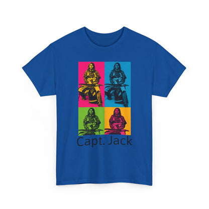 T-Shirt — Capt. Jack Pop-Art Portrait Tee with Arrow Back Print
