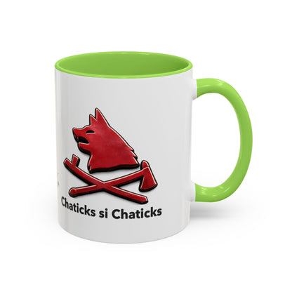 Pawnee Chaticks Si Chaticks Red Wolf Logo Mug — Funny Novelty Coffee Cup (11oz, 15oz)