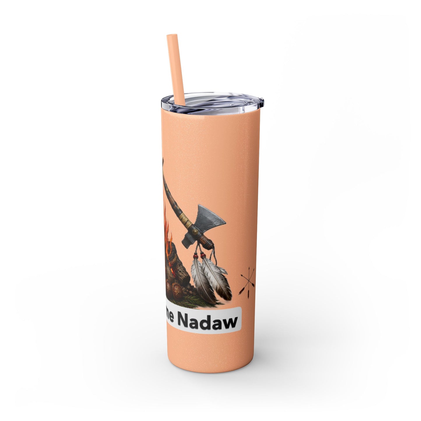 Pottawatomie Campfire Badge Skinny Tumbler 20oz — Badawadame Nation Design