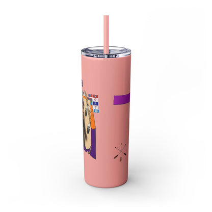 Apache 20oz Skinny Tumbler with Straw — Colorful Retro Design "Naishade"