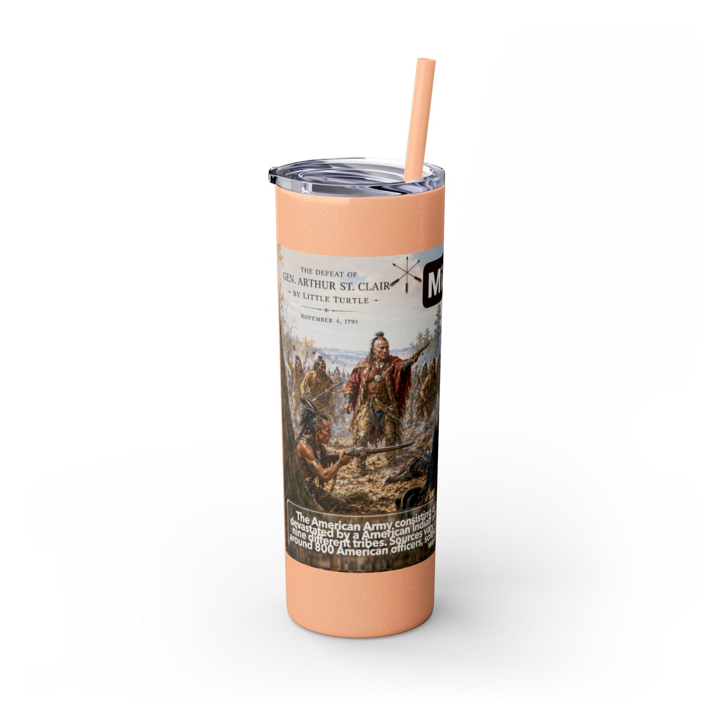 Miami Tribe Historical Skinny Tumbler 20oz — Native American Heritage Travel Cup