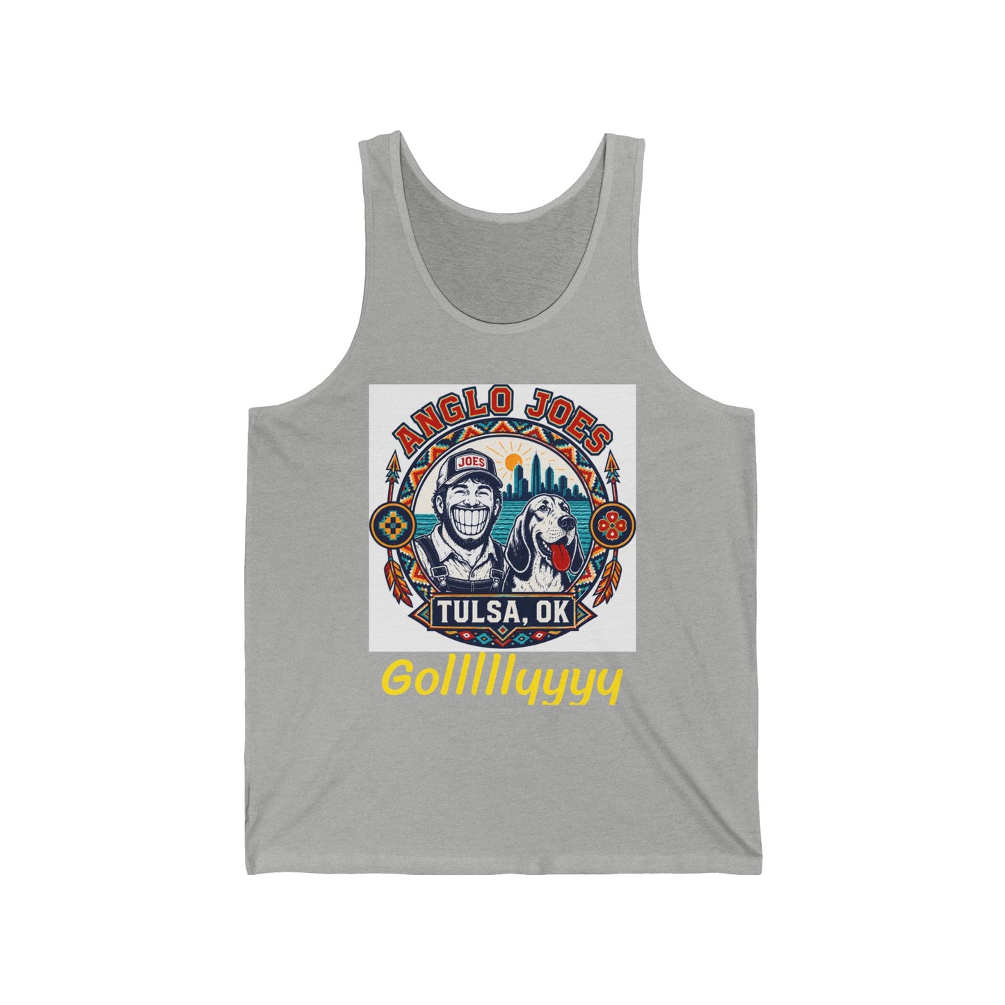 Anglo Joe's Tulsa, OK Fishing Tank Top — 'Gollllllyyyy' Retro Outdoor Tee