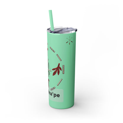 Delaware East Personalized 20oz Skinny Tumbler with Straw — Custom Name Tribal Crest Design