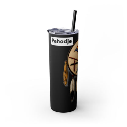 Iowa 20oz Skinny Tumbler with Native Dreamcatcher Design - 'Pahodje' Travel Straw Cup
