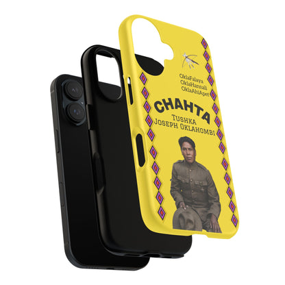Chahta Tushka Joseph Oklahombi Yellow Phone Case — Native American Tribute Protective Cover