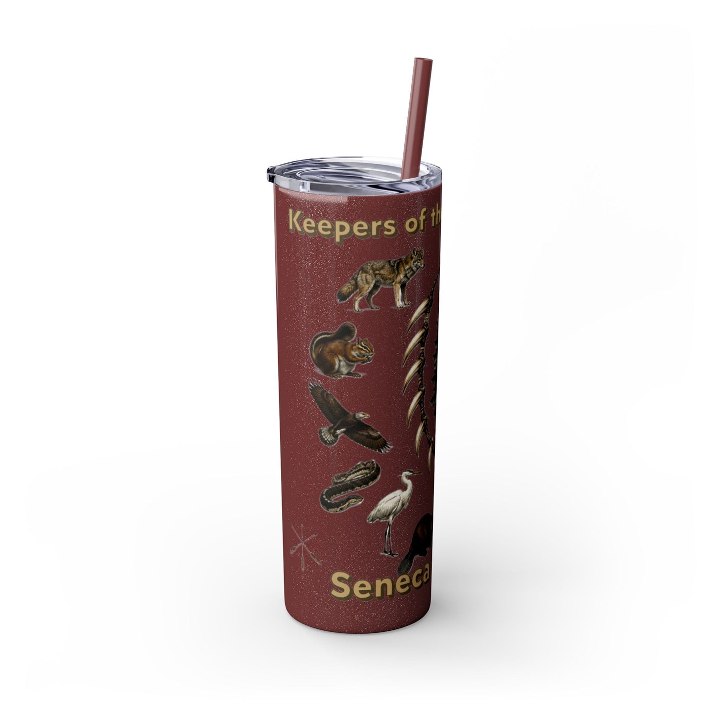 Seneca Cayuga Skinny Tumbler with Straw, 20oz