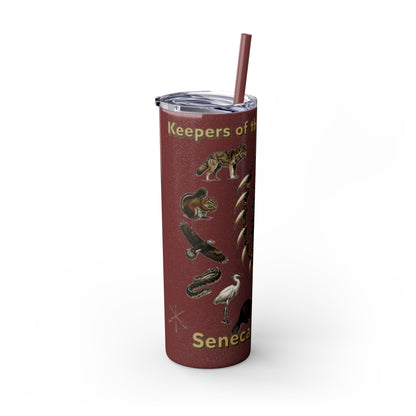 Seneca Cayuga Skinny Tumbler with Straw, 20oz