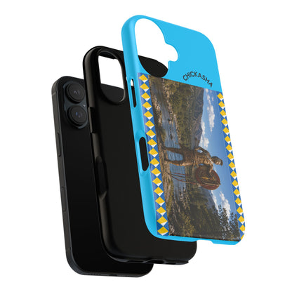 Chickasaw Tough Case — Native Warrior Phone Case with Scenic River Design