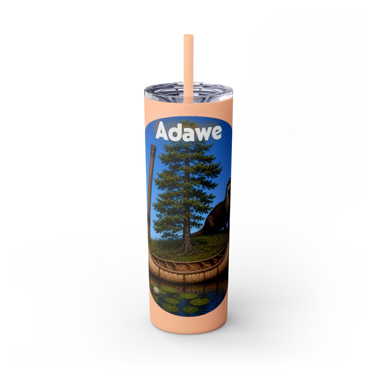 Ottawa Adawe Canoe Skinny Tumbler — 20oz Insulated Travel Cup with Straw