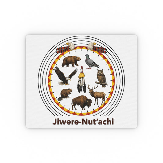Otoe Missouria Native Animals Circle Rectangular Mouse Pad — 'Jiwere-Nut'achi' Desk Mousepad